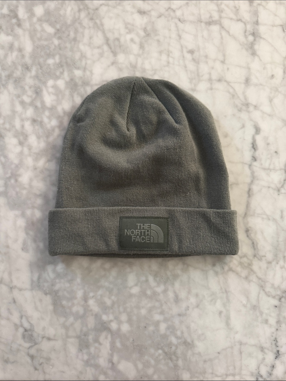 The North Face Olive Gray sage green Knit Cuffed Beanie OS
